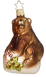 Bear on Log <br>Inge-glas Ornament
